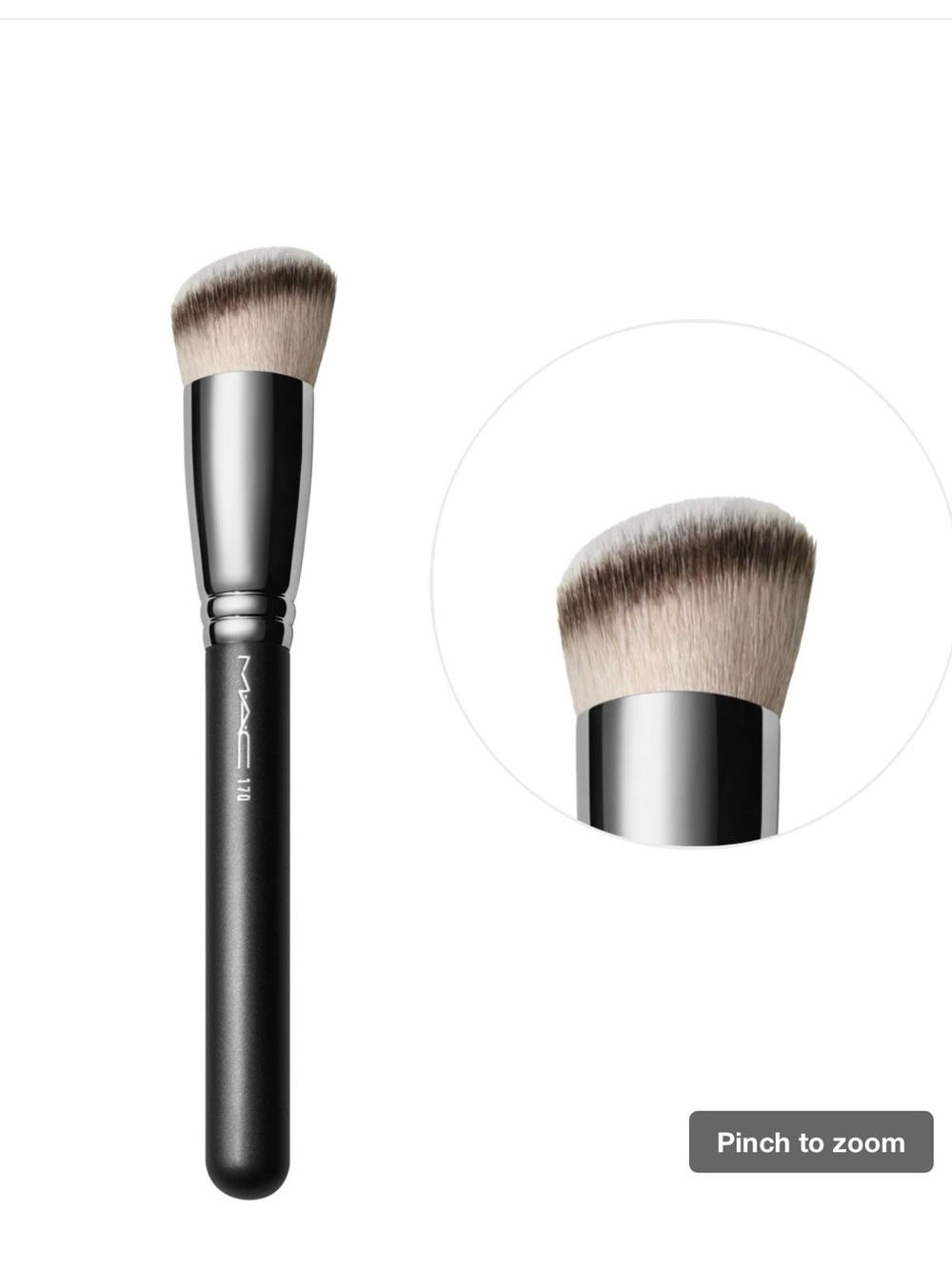 MAC Cosmetics Angled Face Brush 170 S- Black Handle, Two-Tone Bristles